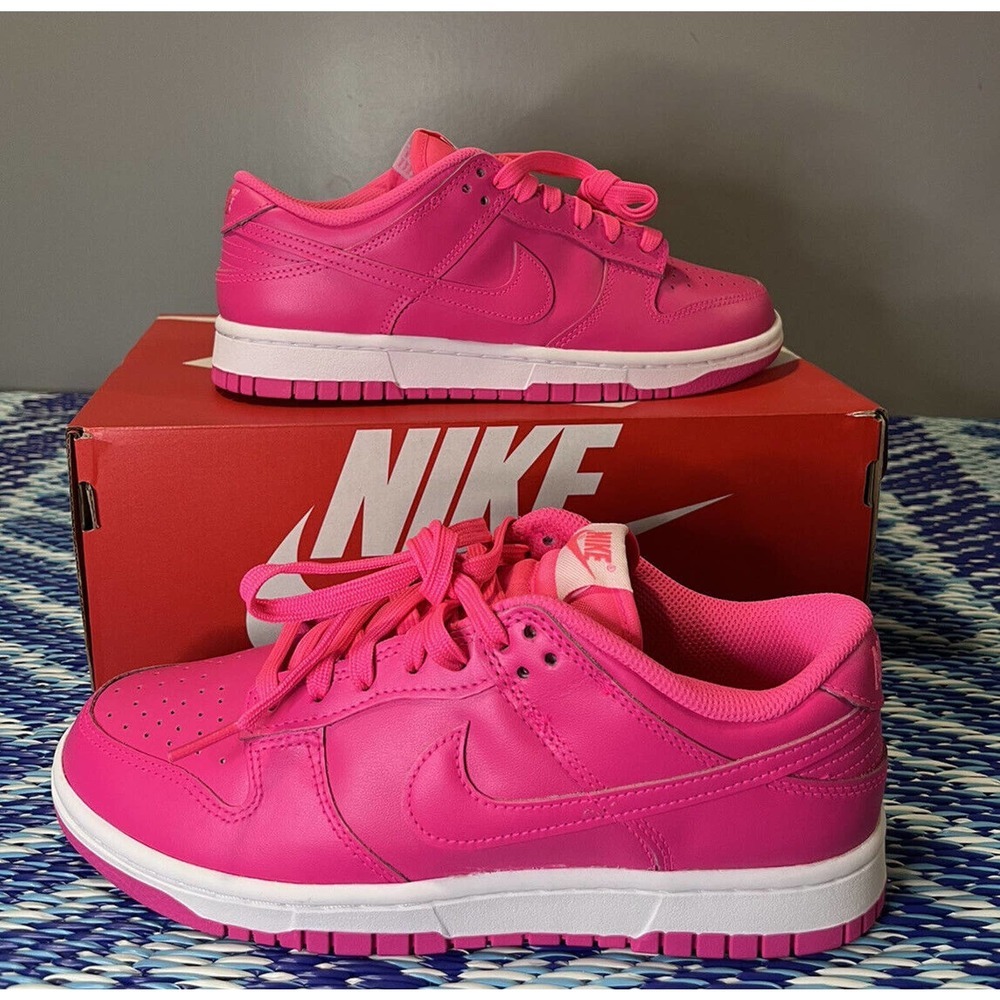 Nike Dunk Low Hyper Pink/White DZ5196 600 Women’s Size 8 - Picture 2 of 9